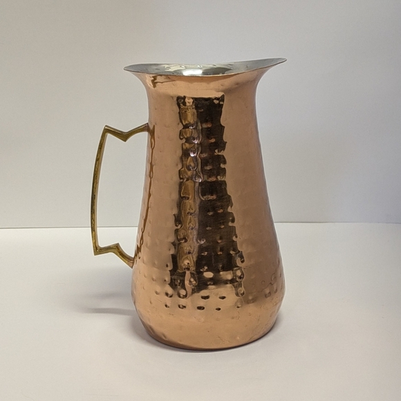 Copper Outside with Silver Inside Pier One Imports Pitcher in Good Condition - Picture 2 of 6